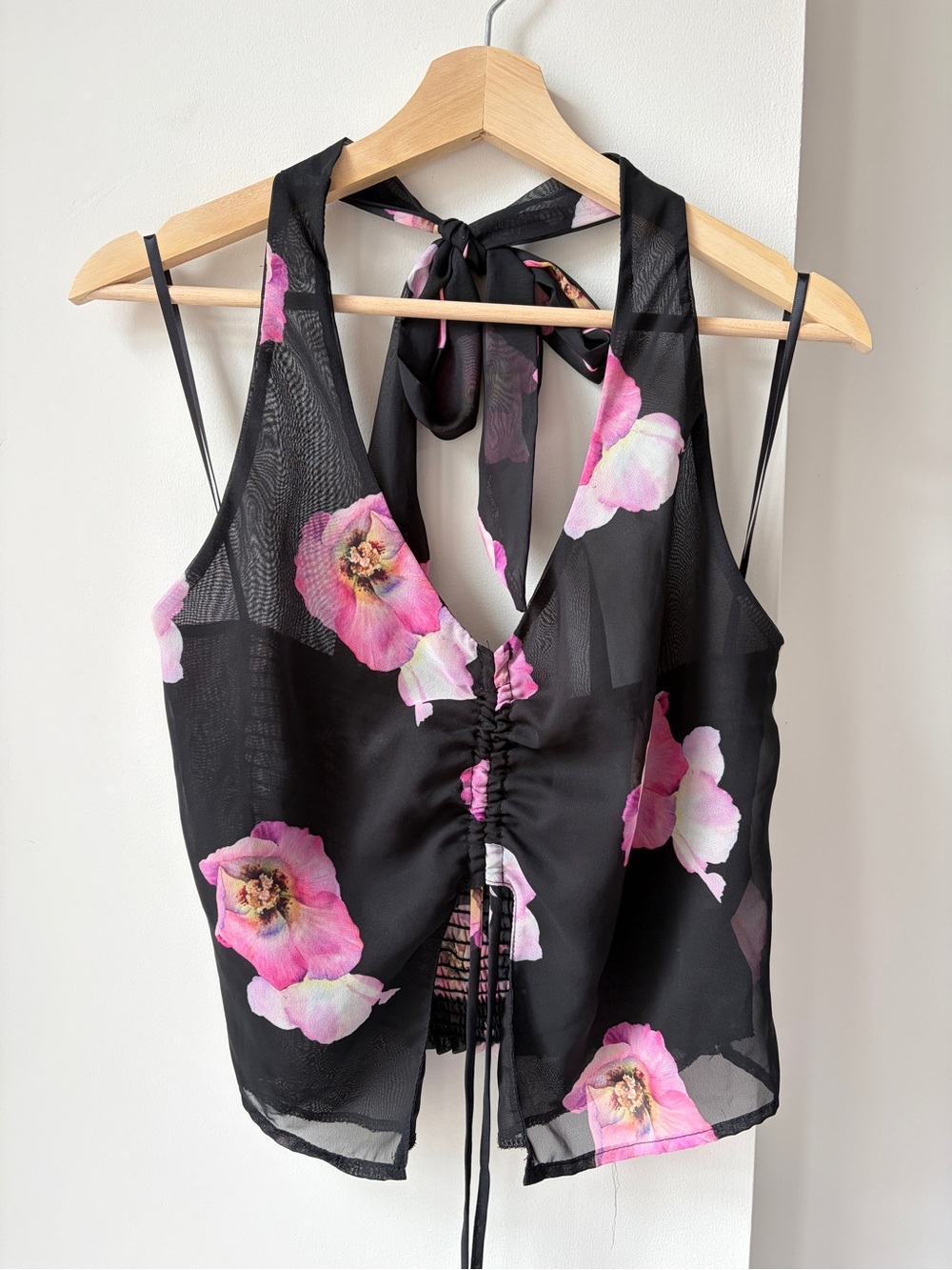 Silence + Noise Adriana Ruched Halter Top
